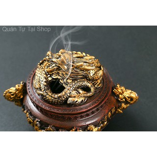 Lư hương đốt trầm,họa tiết đỉnh rồng-bát ngựa mã đáo thành công, lư hương như ý