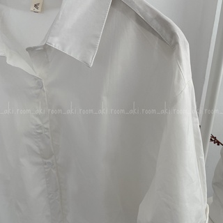 Áo sơ mi thô lụa tay cộc bo gập gấu W.M (trắng)