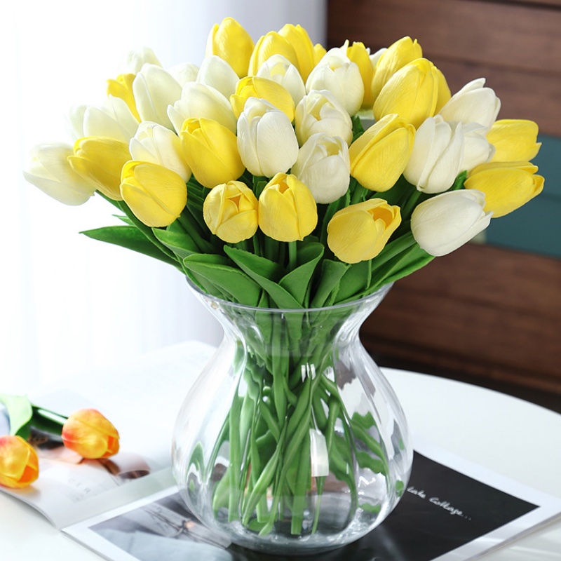 Hoa Giả - Combo 5 cành Hoa Tulip 33cm decor đẹp, xinh xắn