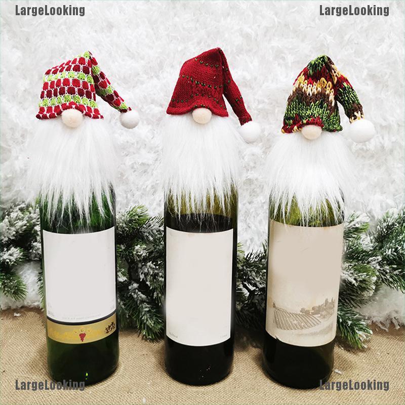 Vỏ Bọc Chai Rượu Hình Búp Bê Vô Diện Trang Trí Cây Thông Giáng Sinh