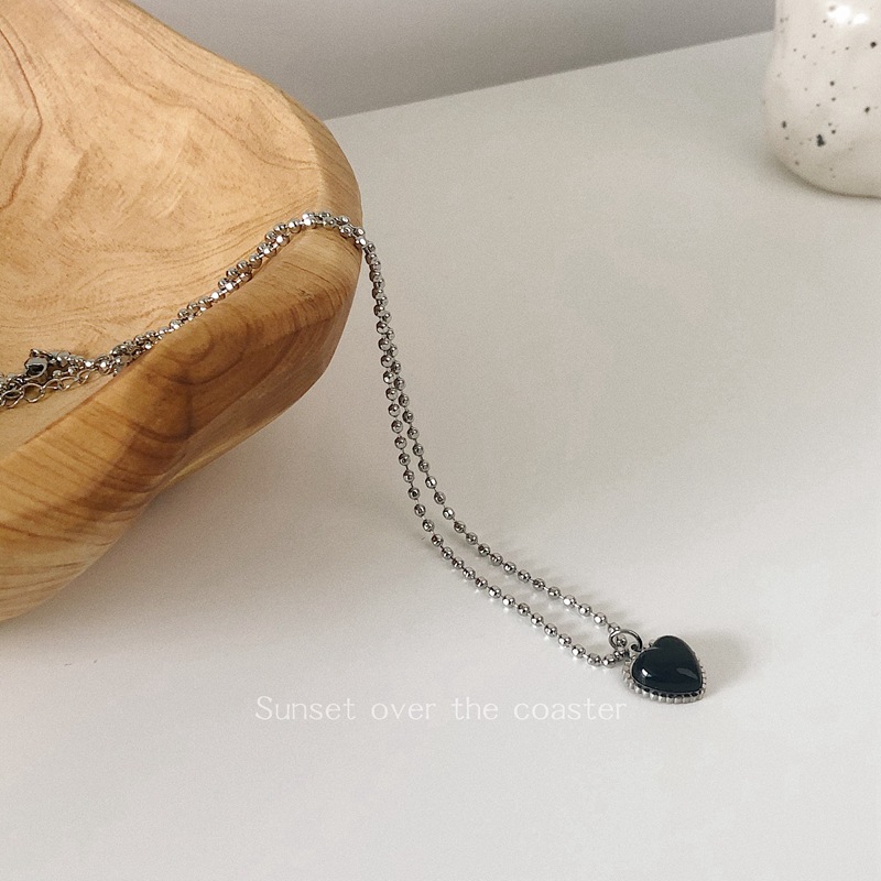 Dây Chuyền Thép Titan Mặt Hình Trái Tim Thời Trang Đơn Giản 23535