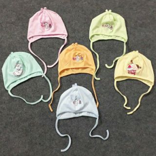 MŨ NÓN GIÂY BUỘC ĐẸP CHO BÉ 0 ĐẾN 3 THÁNG TUỔI ( SỈ LẺ )