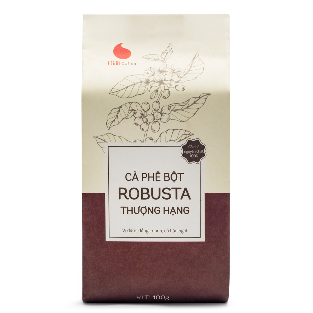 [Mã BMBAU50 giảm 7% đơn 99K] 100g Cà phê rang xay nguyên chất 100% Robusta loại Thượng hạng - Light Coffee