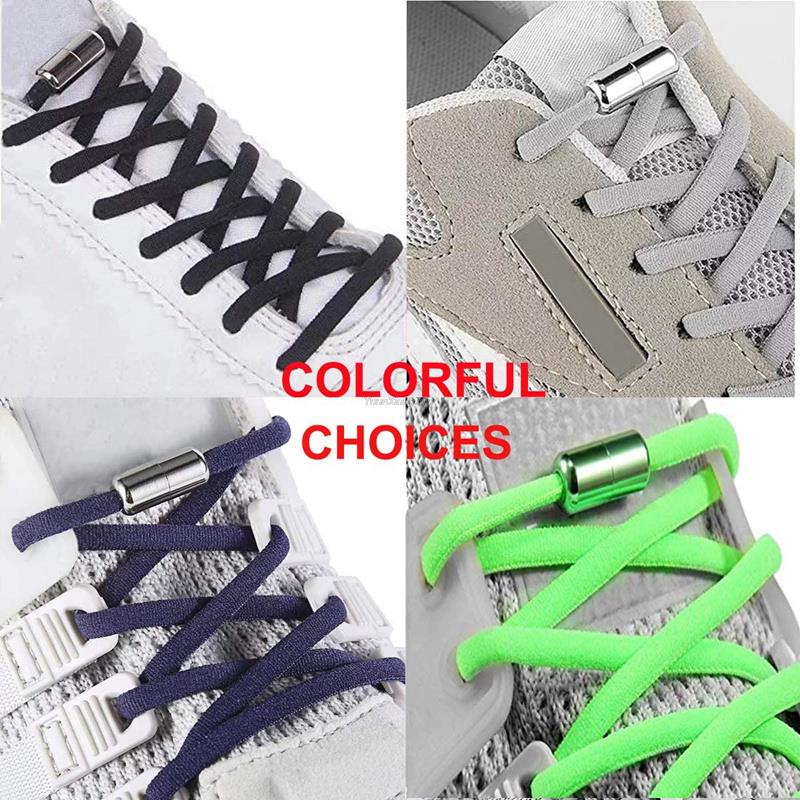 Set 2 Khóa Dây Giày Hình Viên Thuốc Bằng Kim Loại Dành Cho Người Lớn Và Trẻ Em