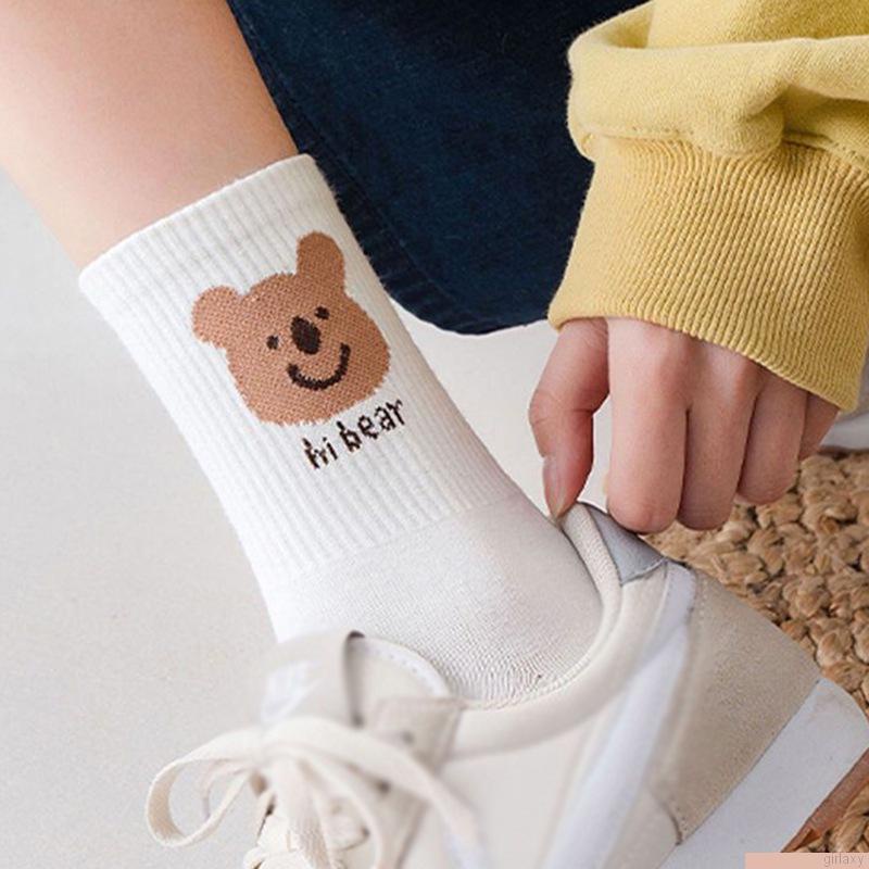 Vớ thoáng khí in họa tiết hoạt hình phong cách Hàn Quốc thời trang dành cho nữ