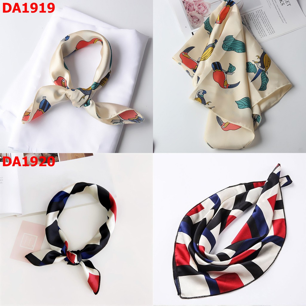 Khăn Turban Bandana Vuông Satin Nhiều Mẫu Mới Size 50x50cm