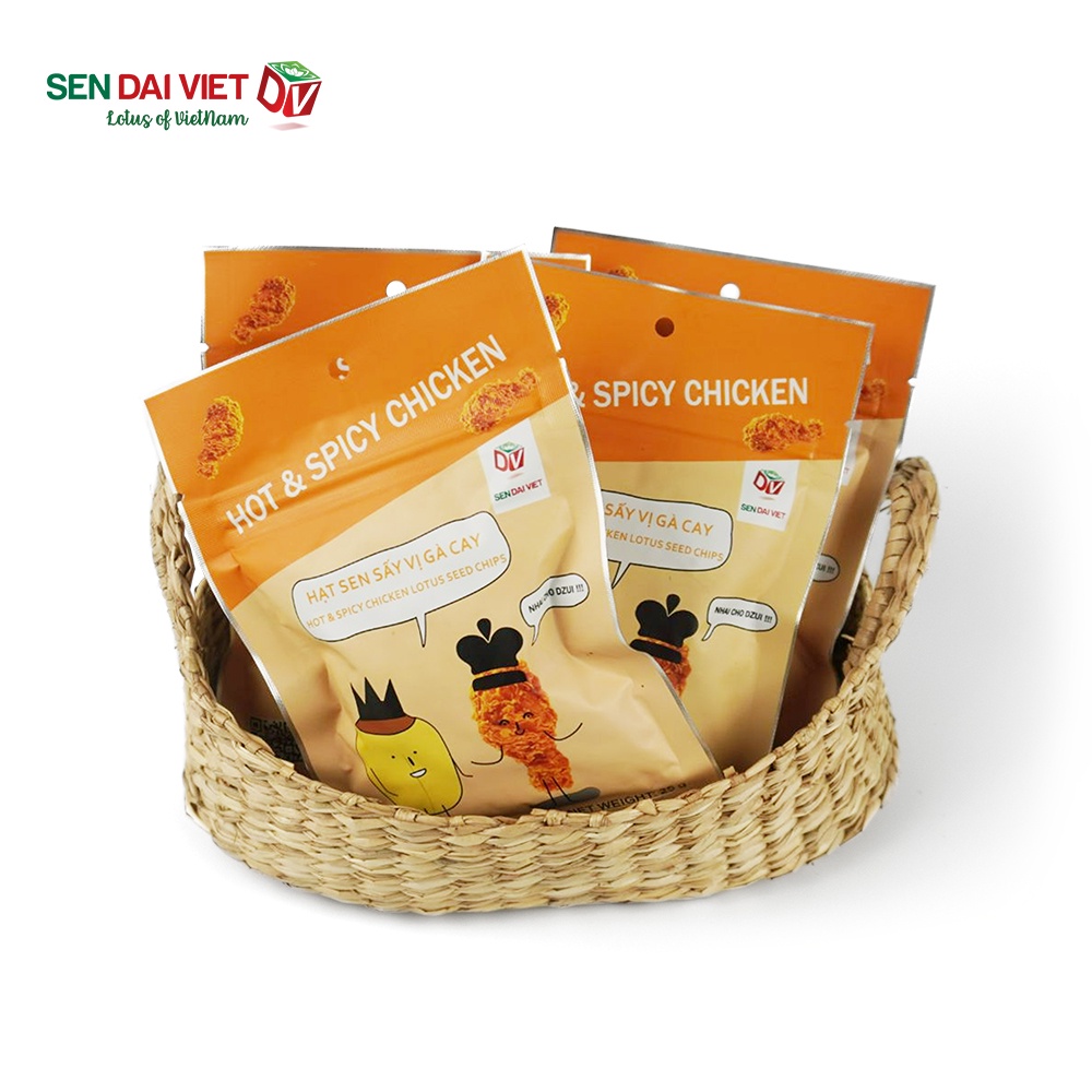 Hạt Sen Sấy Vị Gà Cay-Cay Cay, Mặn Mặn-Sen Đại Việt-Gói 25g