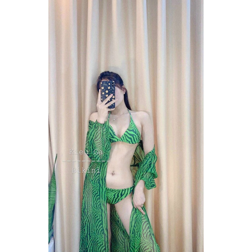 Bikini, Đồ Bơi Đi Biển Hai Mảnh Set 3 Món Tam Giác Secxy KG118 ODERI