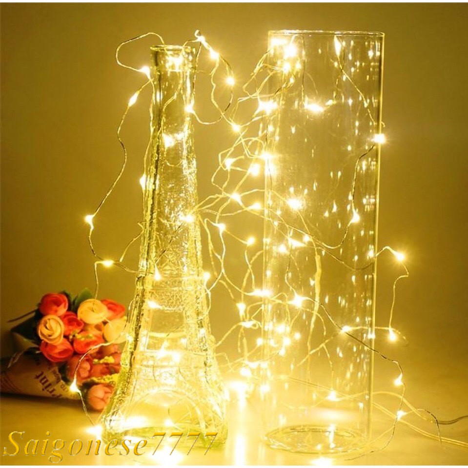 Đèn Led Xài Pin AA Đèn Không Chớp Nháy Dài 3 Mét 30 Bóng Đèn Đom Đóm Fairy Light Trang Trí Decor Tiệc Tùng