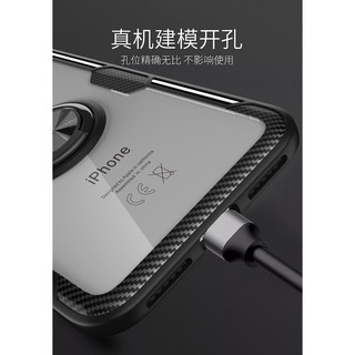 Ốp điện thoại trong suốt chống sốc có vòng nhẫn và nam châm cho iPhone X