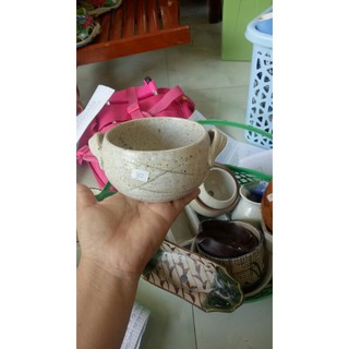 Chậu gốm mộc trồng sen đá