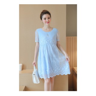 Váy bầu ren xanh cao cấp 2019