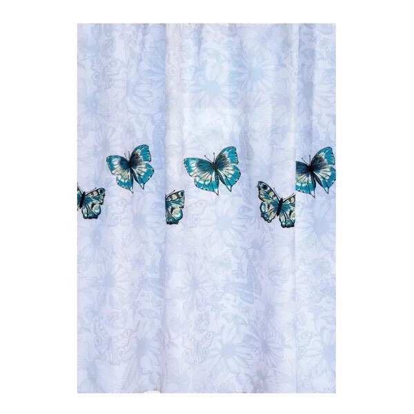 Rèm Phòng Tắm / Rèm Cửa Sổ Họa tiết Hoa Bướm Xanh ngọc lớn 180cm X 180cm Loại 1( Cao Cấp )
