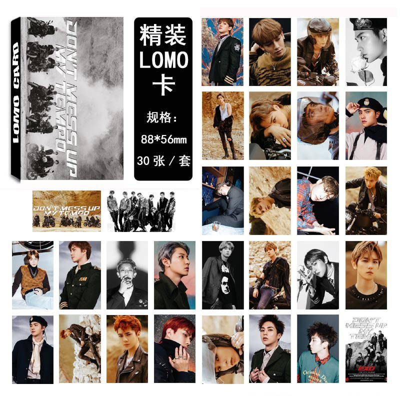 Lomo exo lomo thành viên exo luhan kris bộ ảnh hộp 30 ảnh thẻ hình