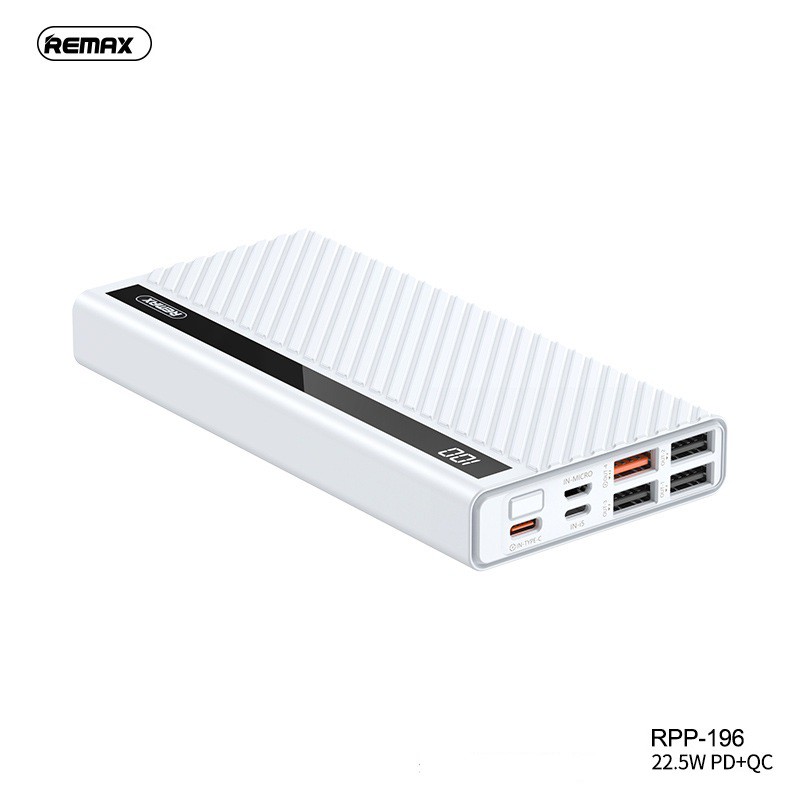 Pin Sạc Dự Phòng Remax RPP-196 20000mAh (QC3.0, VOOC, PD 18W, 3 Inputs 5 Outputs) - Hưng Long PC