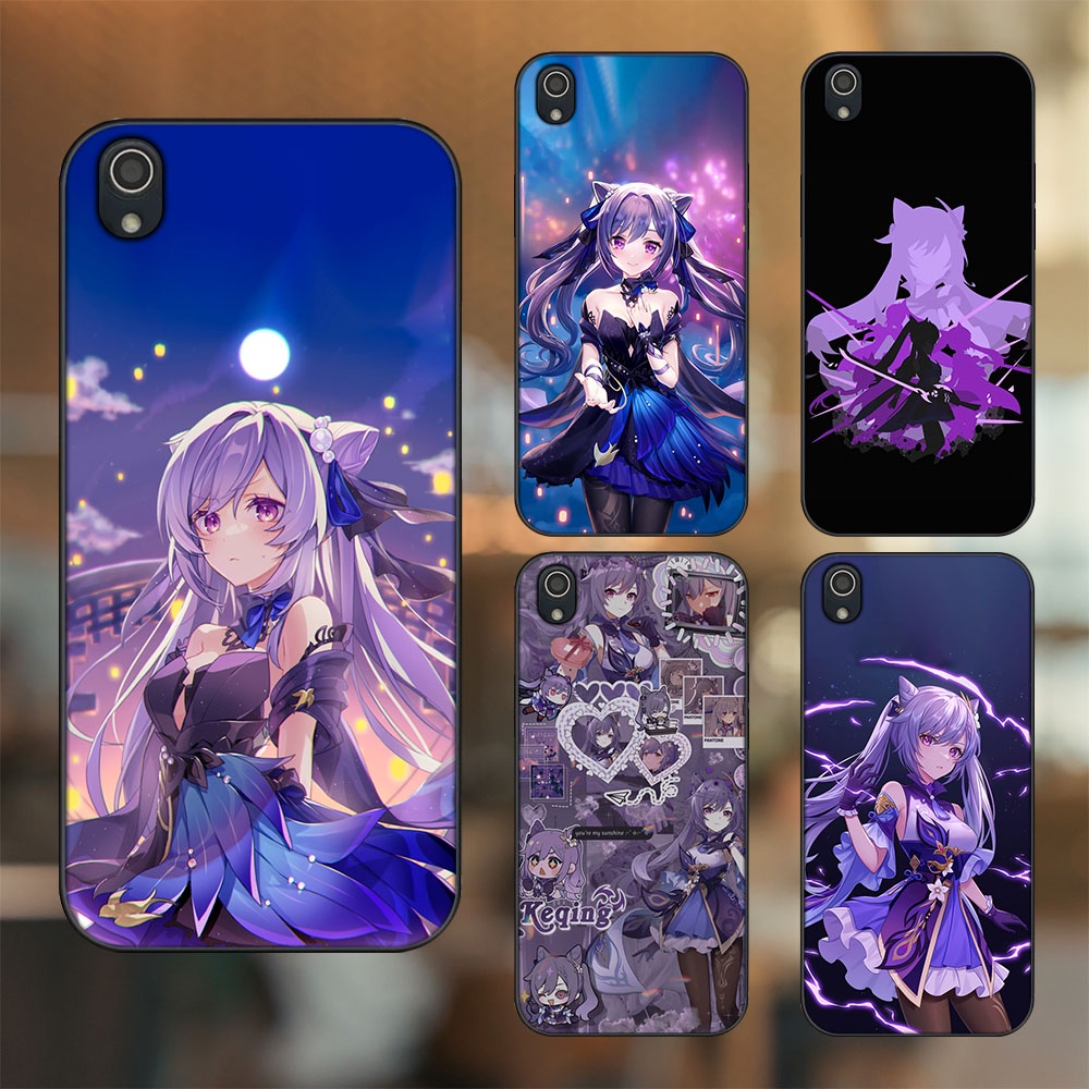 Ốp lưng Vivo Y91c viền đen in hình Keqing Genshin Impact