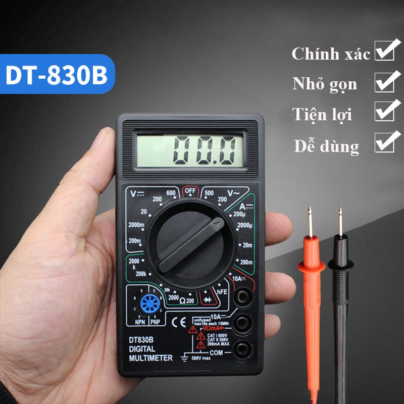 Đồng Hồ Đo Điện Kìm Đo Điện Vạn Năng Kỹ Thuật Số DT830B