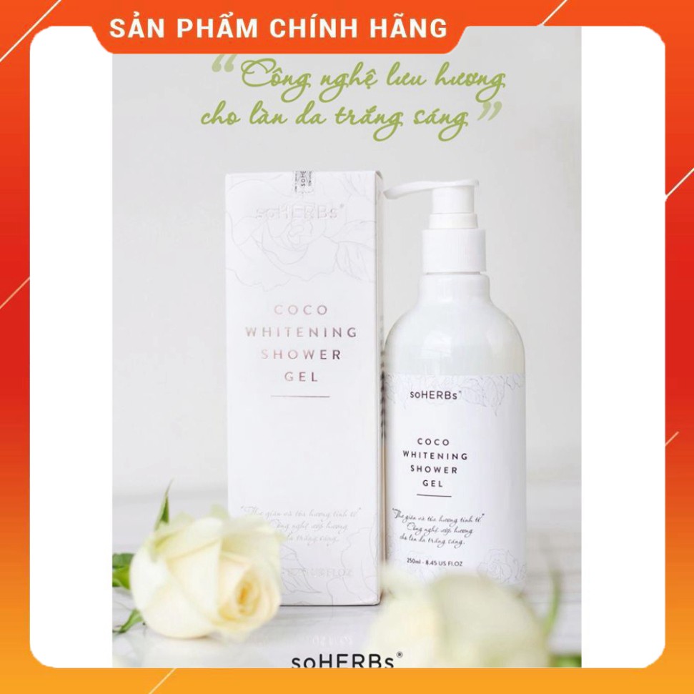 Sữa tắm trắng lưu hương soherbs 250ml chính hãng