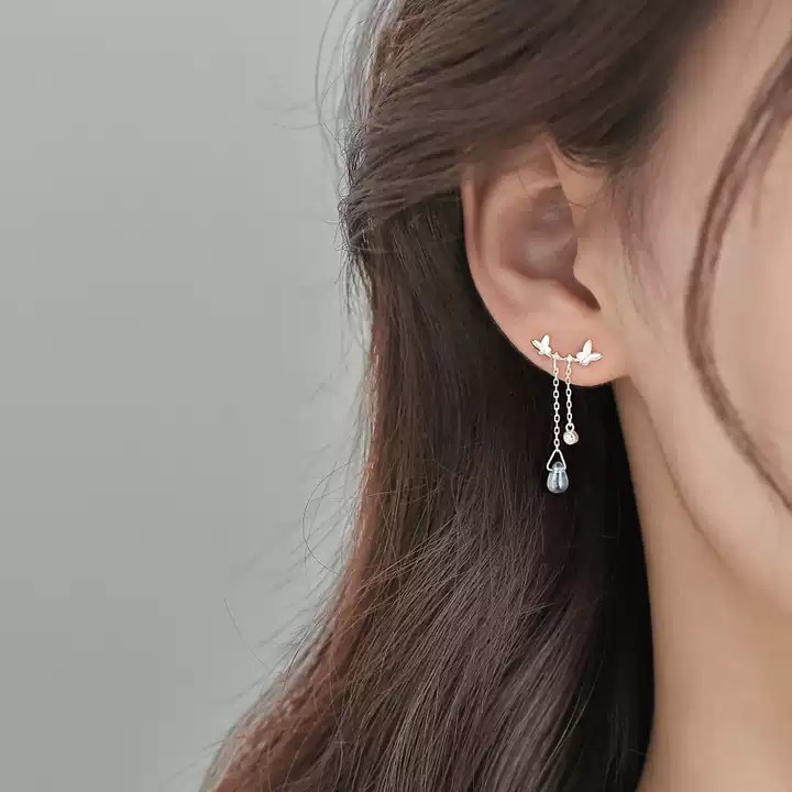 Bông Tai Nữ Bạc Ý S925 Dáng Dài Hình Giọt Nước Phong cách hàn quốc - B2607 - Bảo Ngọc Jewelry