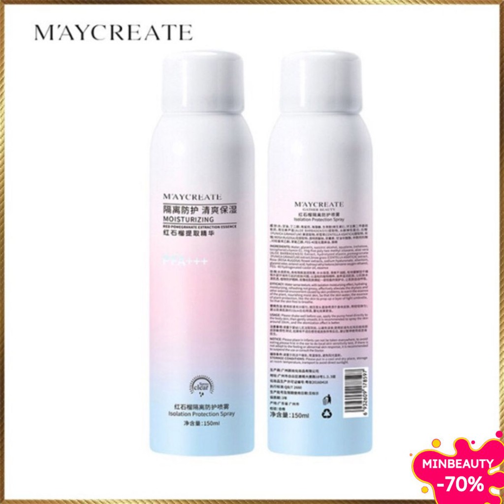 Xịt Chống Nắng Trắng Da Maycreate 150ml SpF 35++ Y16