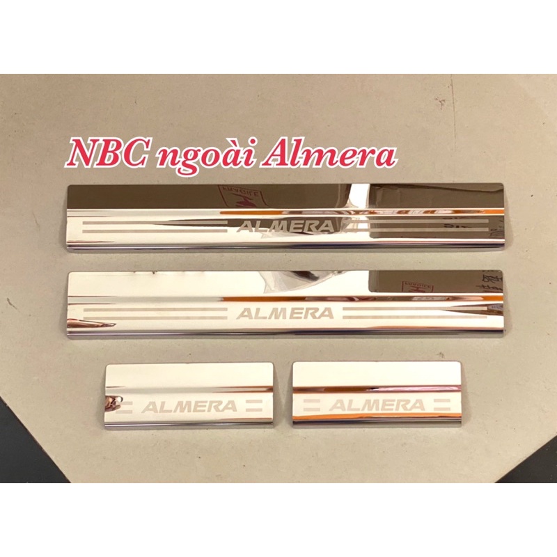 Ốp bậc cửa chống xước ngoài Nissan Almera TT.#Nẹp bước chân ngoài Nissan Almera CC