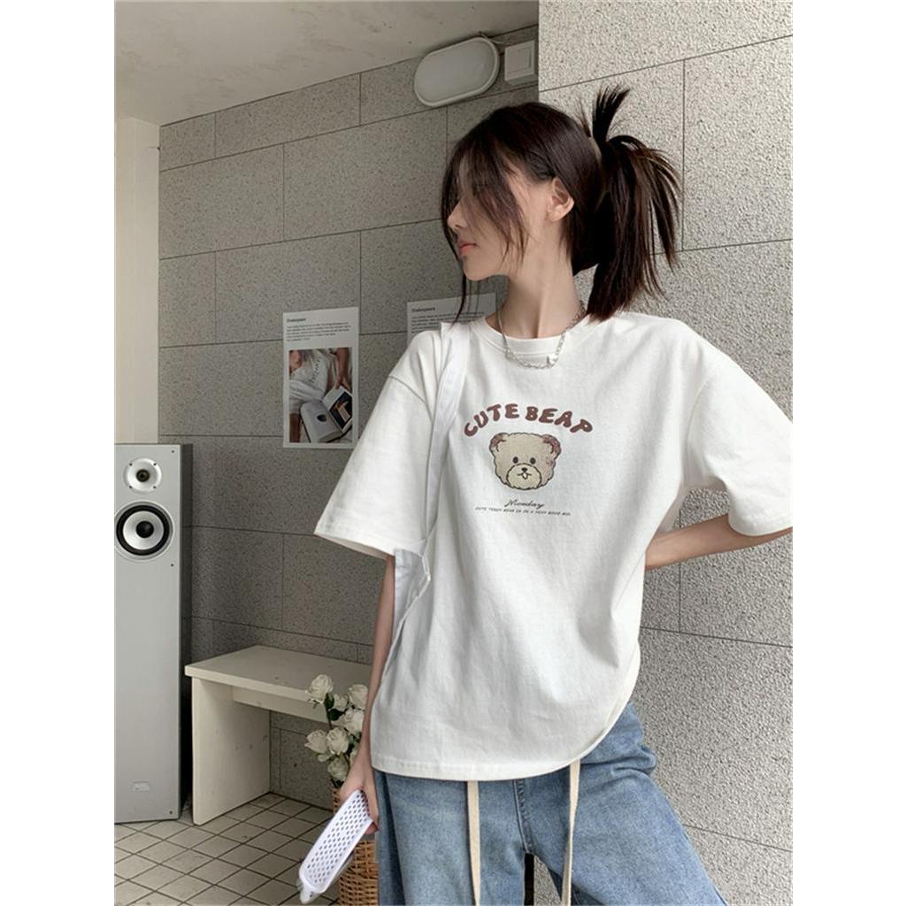 63888 Áo Thun Ngắn Tay Thoáng Khí In Hình Gấu