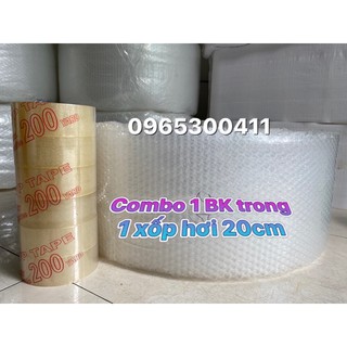 Xốp hơi 20cm + băng keo trong 200 ya