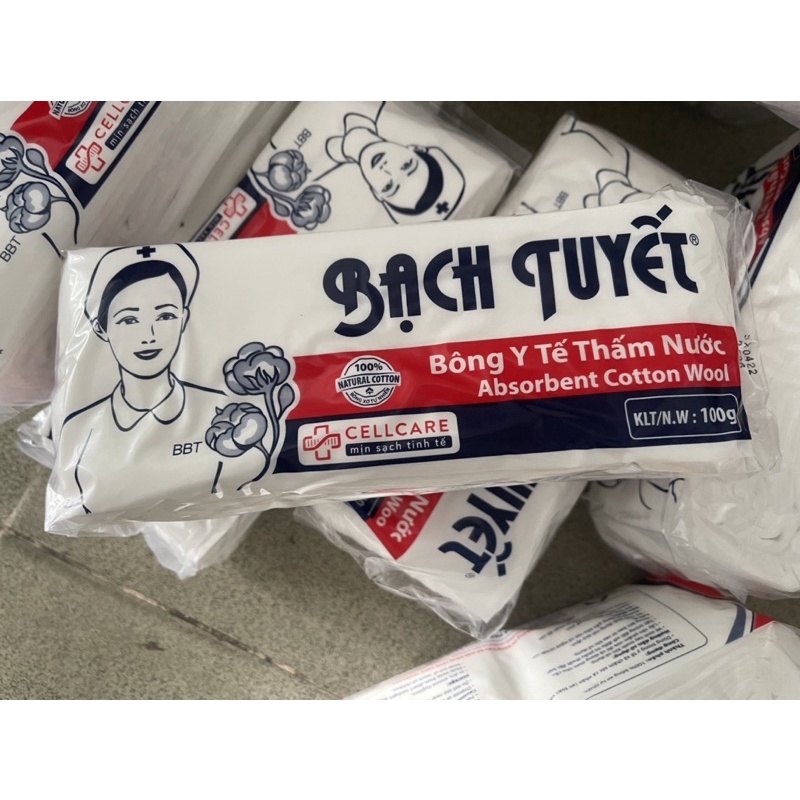 Bông gòn y tế Bạch tuyết cắt sẵn 2*2 50g