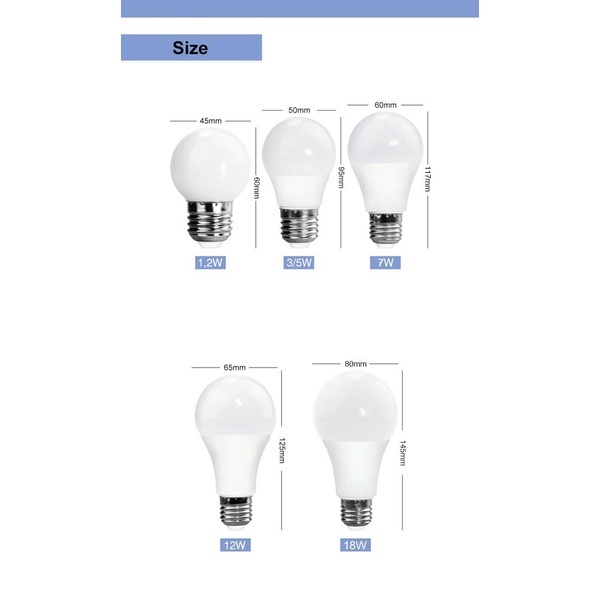 Combo 10 Bóng LED Búp kín nước 12W 18W Arolight Trắng/Vàng siêu sáng, hàng cty chính hãng BH 12 tháng