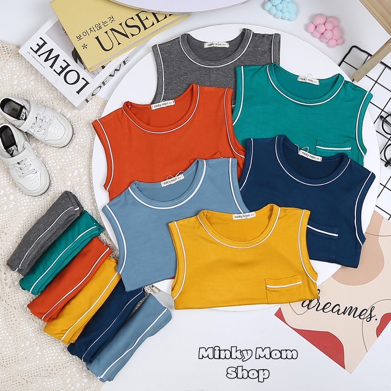 Bộ Ba Lỗ Thun Lạnh Minkymom Cho Bé Trai Bé Gái (28-40kg) - Minkymomshop Ms022