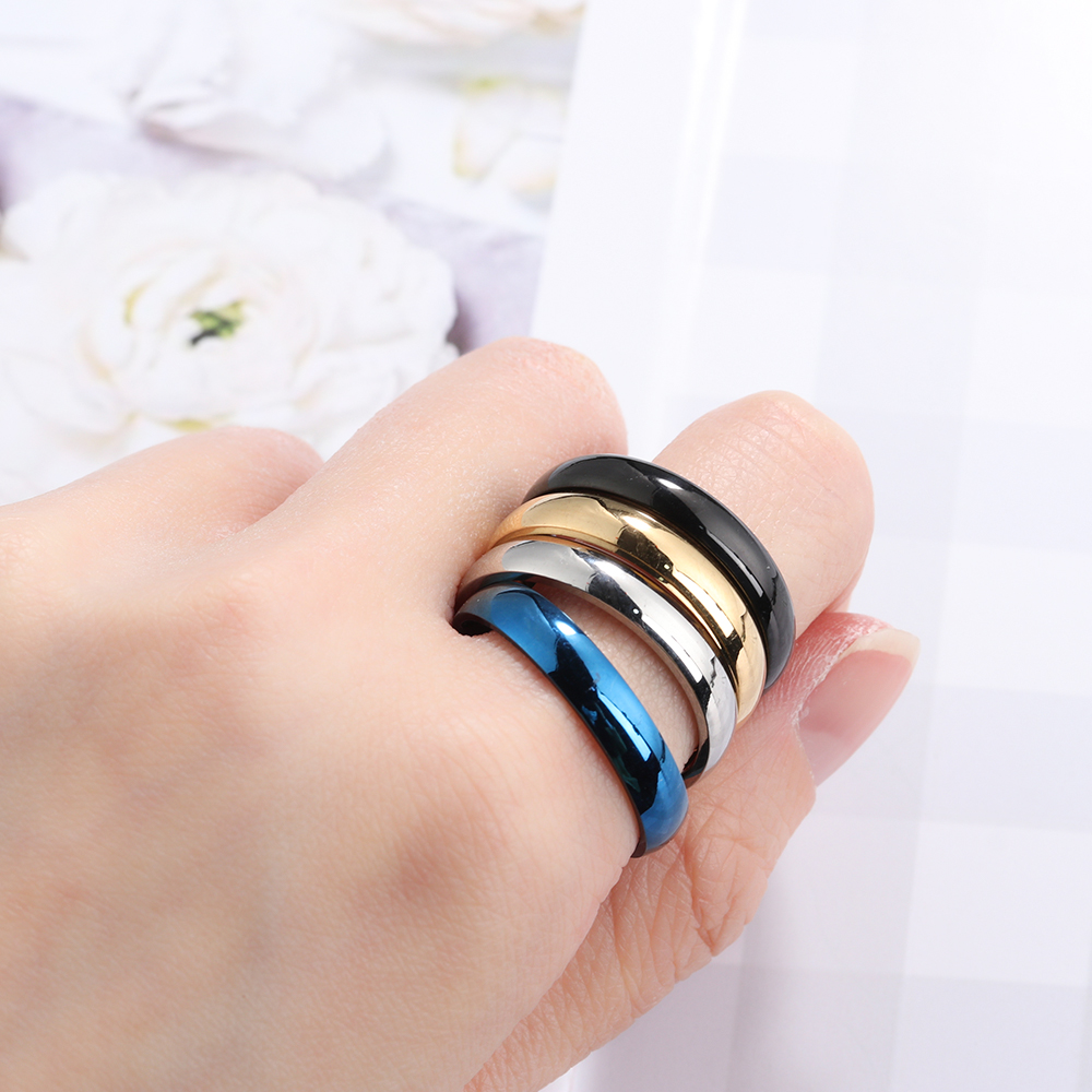 Nhẫn Chất Liệu Thép Không Gỉ Đính Đá Thời Trang Cho Nữ Size 5-12