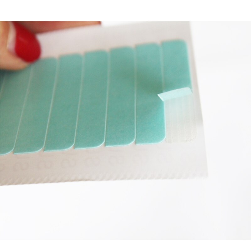 Bộ 5 Tấm 60 Miếng Băng Keo Hai Mặt 4cm * 0.8cm Chống Thấm Nước Dùng Nối Tóc Giả