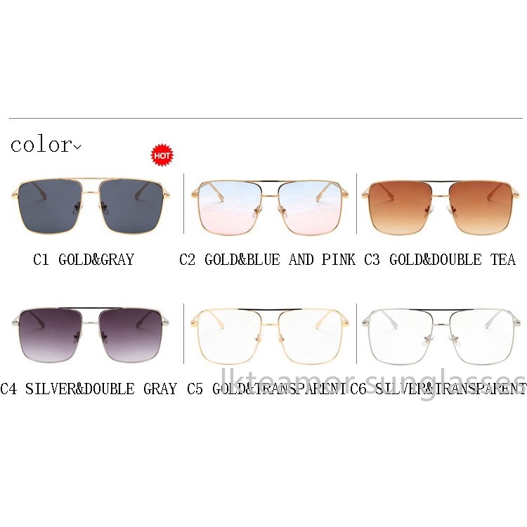 Kính mát kích thước lớn gọng kim loại phong cách sang trọng cho nam và nữ