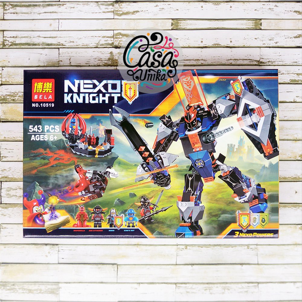 Đồ chơi lắp ráp xếp hình logo Nexo Knights hiệp sĩ đen mech robot robin khổng lồ Bela 10519