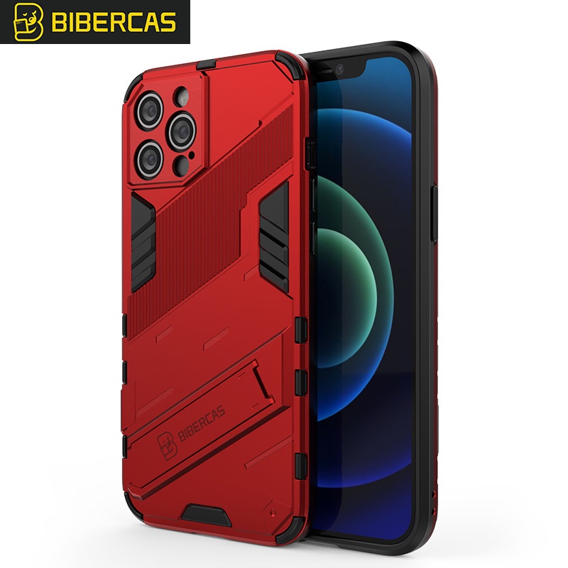 Ốp lưng Iphone 12 Promax Ironman Ver5 chống sốc cao cấp kèm chân đế chống xem video cao cấp 2 chiều