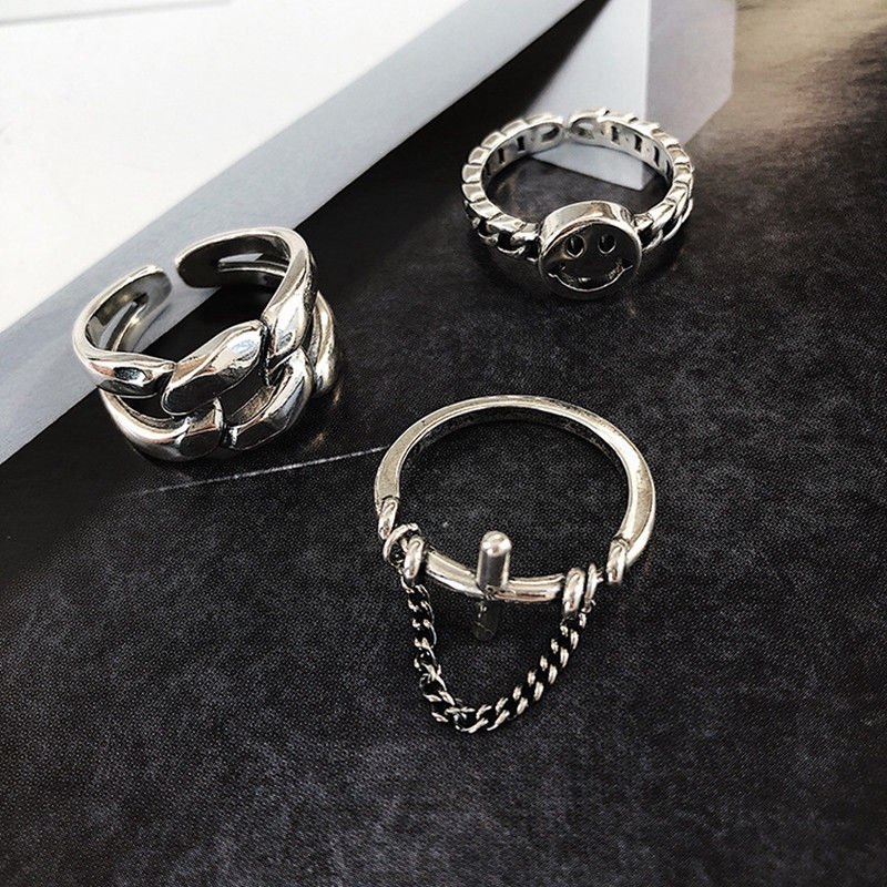 Nhẫn Mạ Bạc Hình Mặt Cười Xinh Xắn Cho Nữ