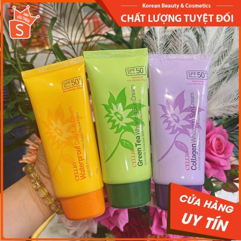 🔥Siêu Hot🔥 Kem Chống Nắng Nhiều Giờ Cellio SPF 50+ Hàn Quốc Giá Bình Dân