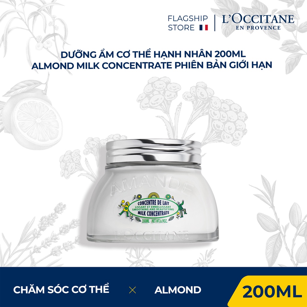 Dưỡng Ẩm Cơ Thể Hạnh Nhân Almond Milk Concentrate 200ml Phiên Bản Giới HạnL'Occitane