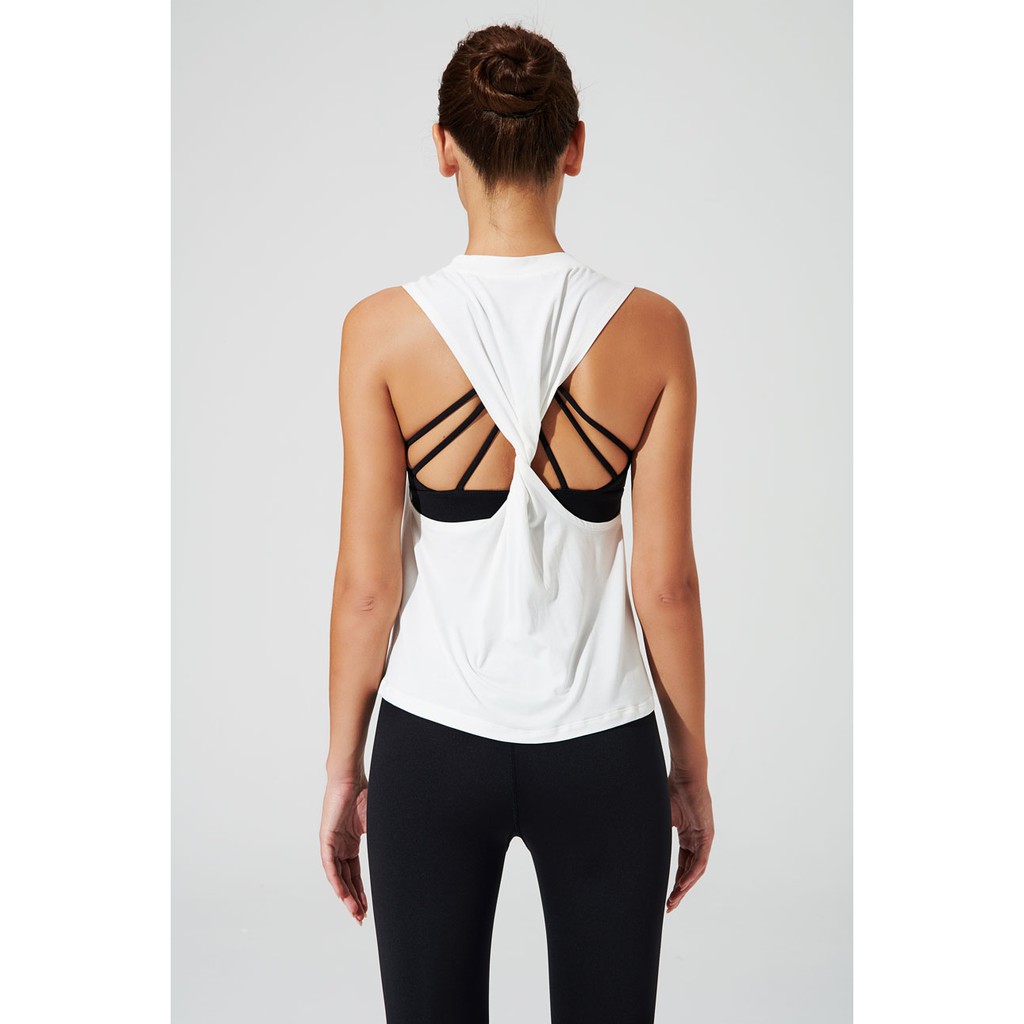 OLABEN Twisted Back Tank Áo Tank Top Xoắn Lưng Nữ