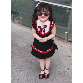 Váy xuông nơ viền cho bé gái