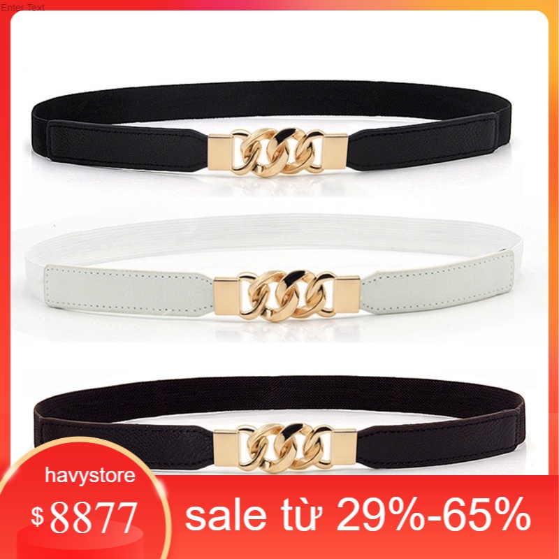 Thắt Lưng Co Giãn Phong Cách Retro Thời Trang Cho Nữ, Dây Lưng Nữ Mặc Váy-Áo mặt khoá xích HAVYSTORE