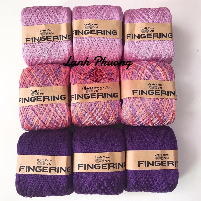 Sợi cotton bóng chập 4 màu loang cuộn 100 gram