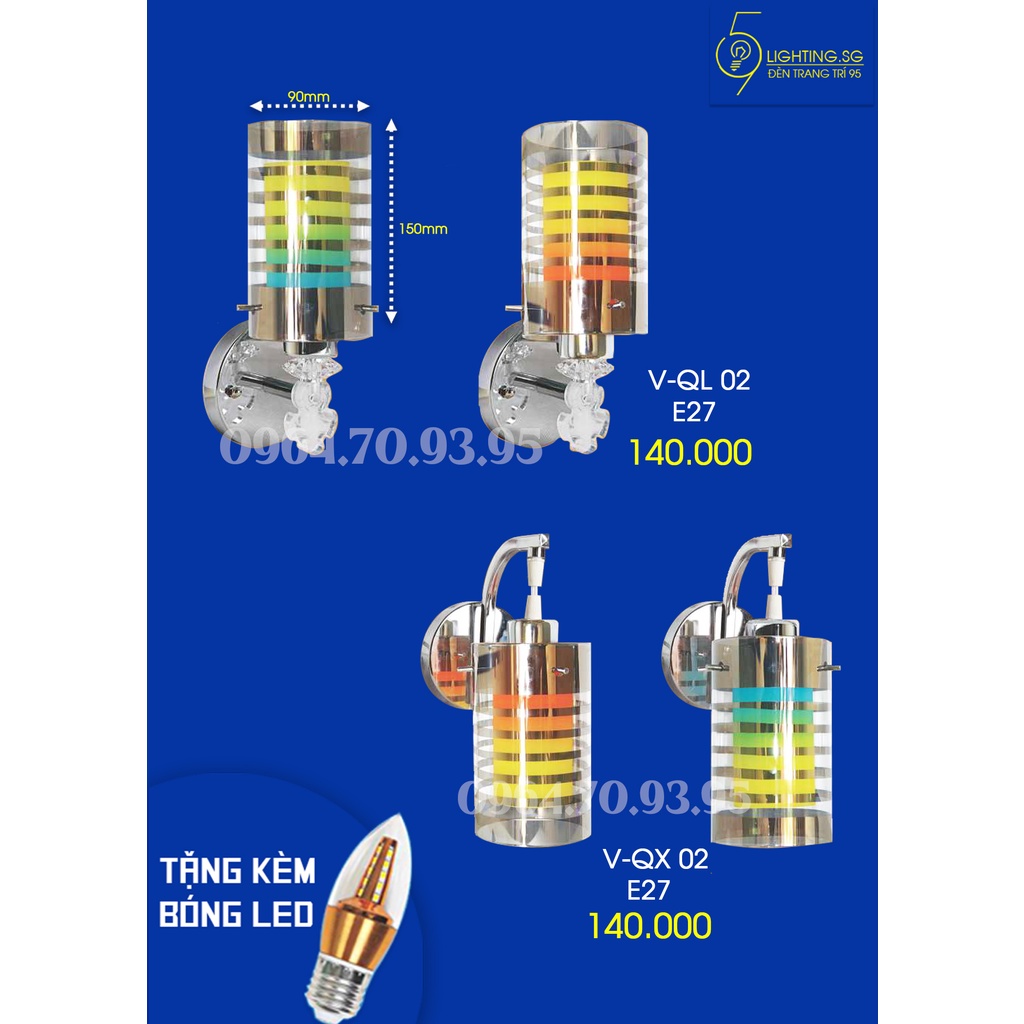 (SIÊU RẺ) (GIAO HỎA TỐC SG) Đèn vách phòng ngủ: Mẫu đèn trang trí Phòng Ngủ QL/QX 02 gắn tường nội thất.