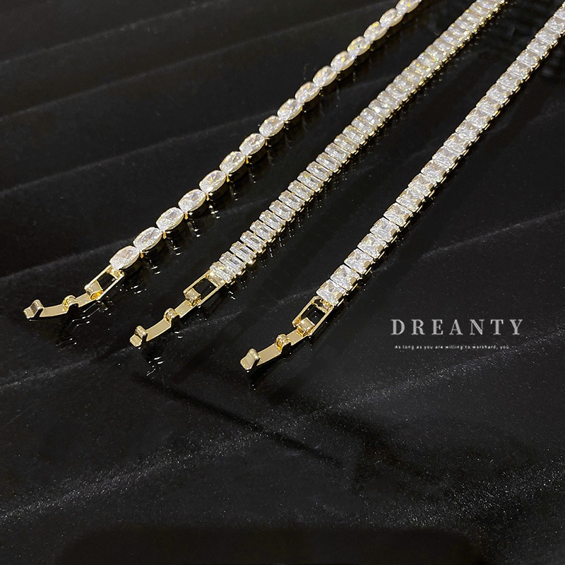 Vòng Tay Đính Đá Zircon Đơn Giản Độc Đáo Phong Cách Âu Mỹ