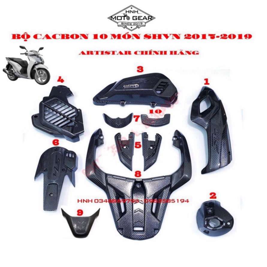 Ốp Carbon Cho SH 2017 - 2019 Chính Hãng Artista