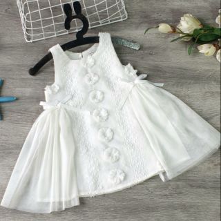 Đầm ren bông 3D cho bé gái (trắng 9,11)