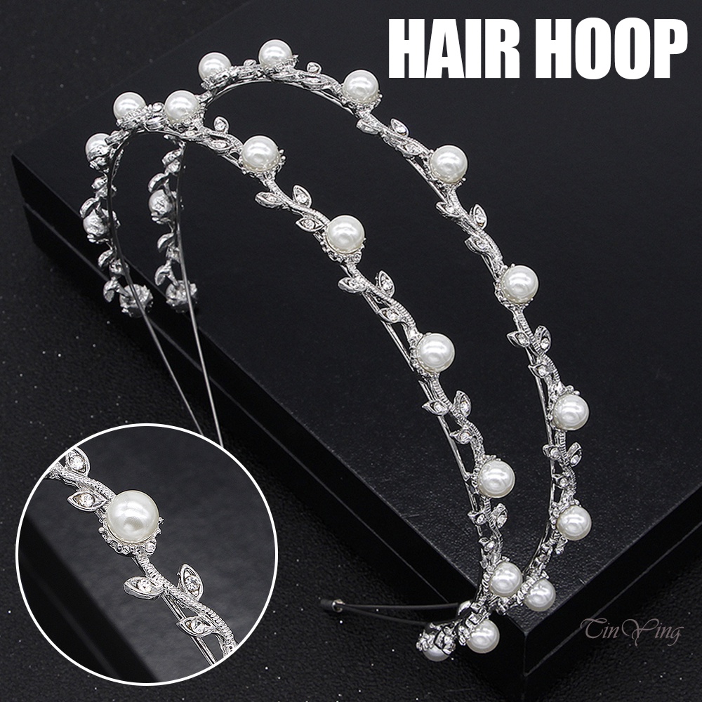 GETNOIVAS Băng Đô Cài Tóc Đính Ngọc Trai Sang Trọng