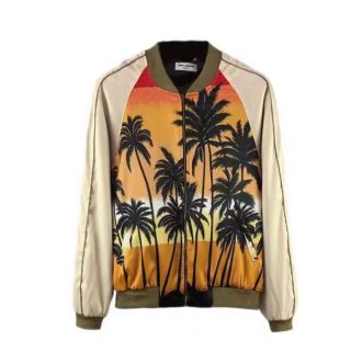 Sẵn_áo khoác bomber aloha sunset palm tree
