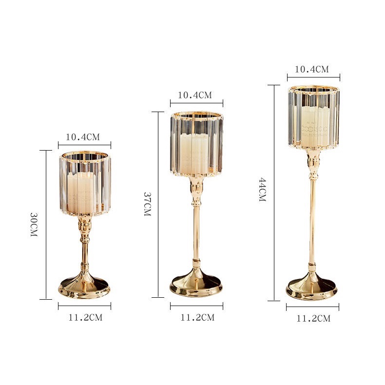 Bộ  chân nến pha lê trang trí decor đám cưới , sinh nhật