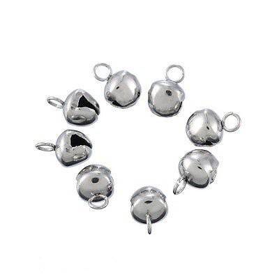 10 chuông màu bạc size 8mm mix vòng làm handmade